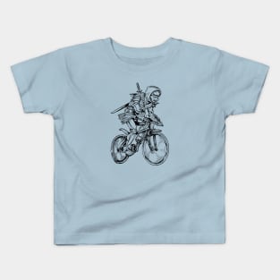 SEEMBO Ninja Cycling Bicycle Biking Biker Bicycling Fun Bike Kids T-Shirt